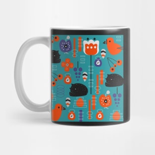 Modern birds and sleepy cats Mug